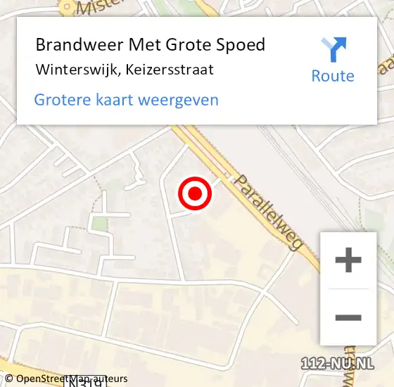 Locatie op kaart van de 112 melding: Brandweer Met Grote Spoed Naar Winterswijk, Keizersstraat op 3 mei 2024 11:10
