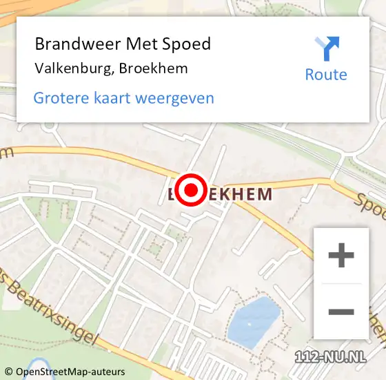 Locatie op kaart van de 112 melding: Brandweer Met Spoed Naar Valkenburg, Broekhem op 3 mei 2024 11:20