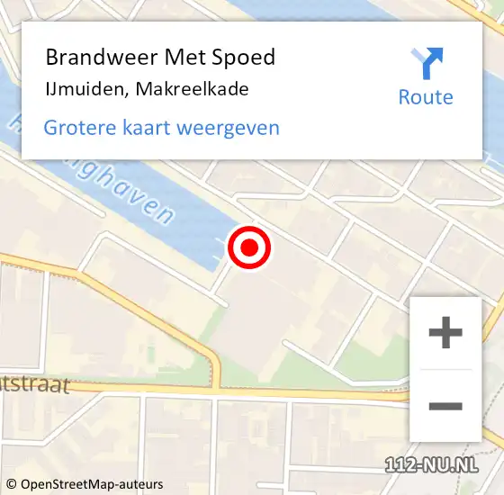 Locatie op kaart van de 112 melding: Brandweer Met Spoed Naar IJmuiden, Makreelkade op 3 mei 2024 11:25