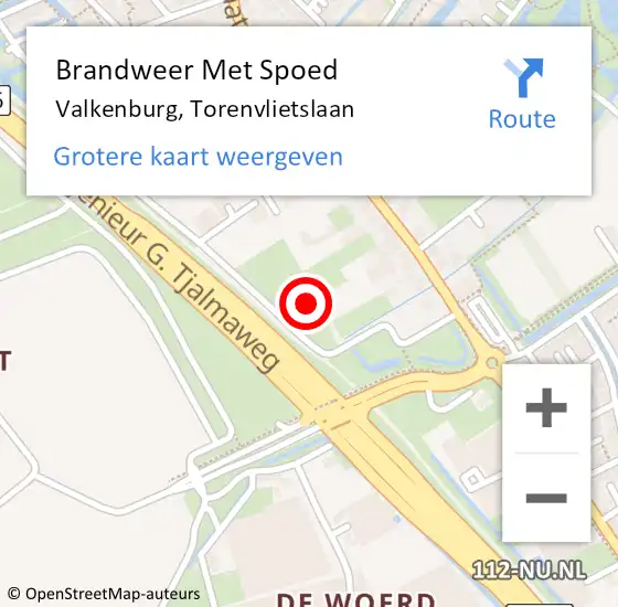 Locatie op kaart van de 112 melding: Brandweer Met Spoed Naar Valkenburg, Torenvlietslaan op 3 mei 2024 11:31