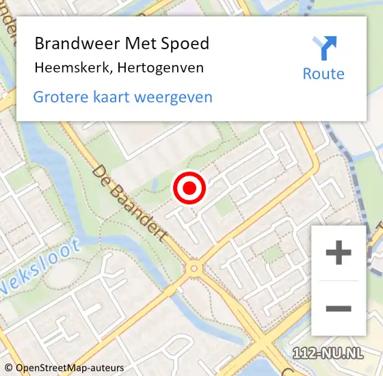 Locatie op kaart van de 112 melding: Brandweer Met Spoed Naar Heemskerk, Hertogenven op 3 mei 2024 11:32