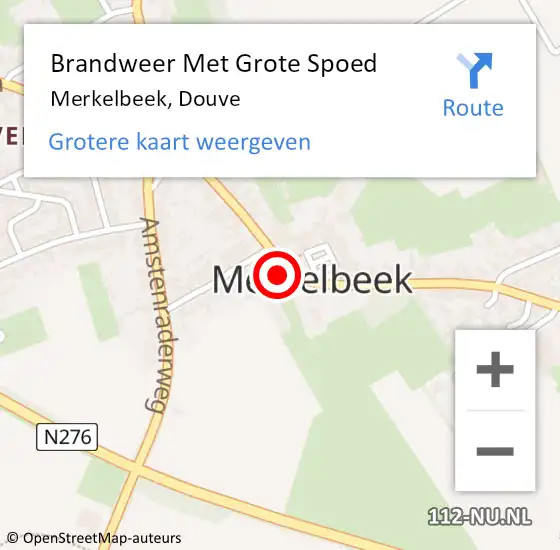 Locatie op kaart van de 112 melding: Brandweer Met Grote Spoed Naar Merkelbeek, Douve op 3 mei 2024 11:40