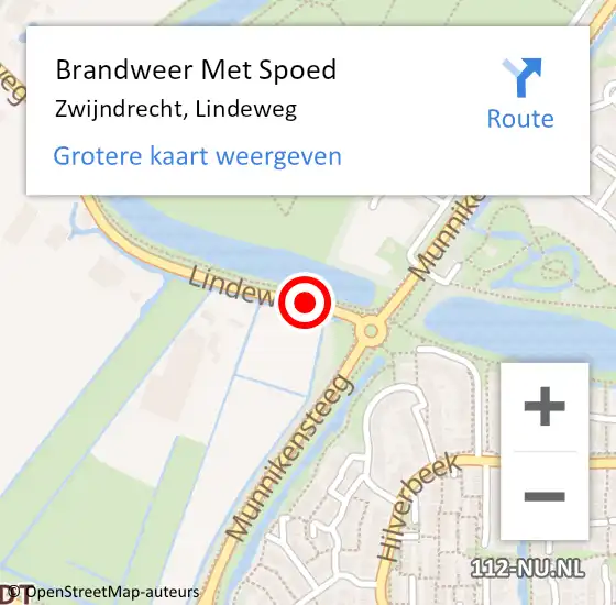 Locatie op kaart van de 112 melding: Brandweer Met Spoed Naar Zwijndrecht, Lindeweg op 3 mei 2024 11:50