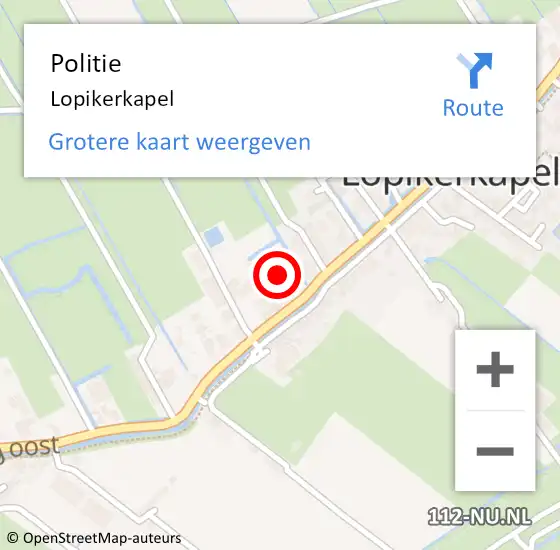 Locatie op kaart van de 112 melding: Politie Lopikerkapel op 3 mei 2024 11:59