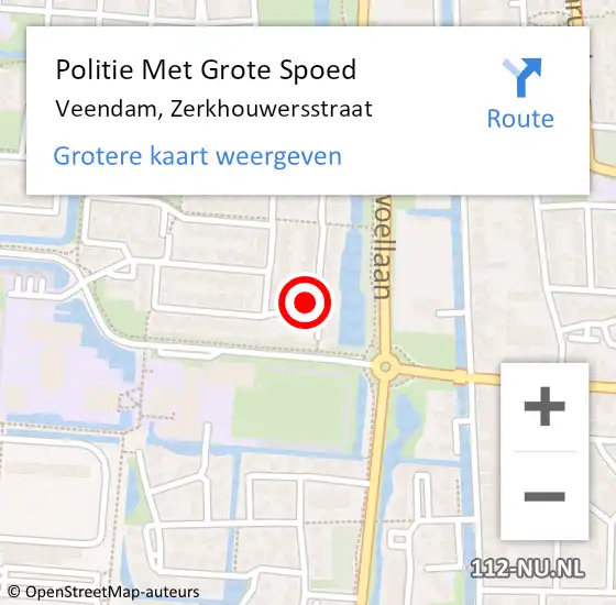 Locatie op kaart van de 112 melding: Politie Met Grote Spoed Naar Veendam, Zerkhouwersstraat op 3 mei 2024 12:24
