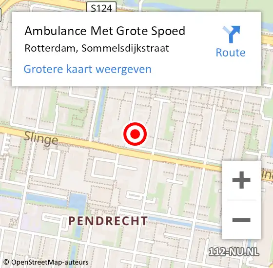 Locatie op kaart van de 112 melding: Ambulance Met Grote Spoed Naar Rotterdam, Sommelsdijkstraat op 3 mei 2024 13:13