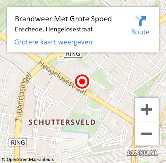 Locatie op kaart van de 112 melding: Brandweer Met Grote Spoed Naar Enschede, Hengelosestraat op 3 mei 2024 13:27