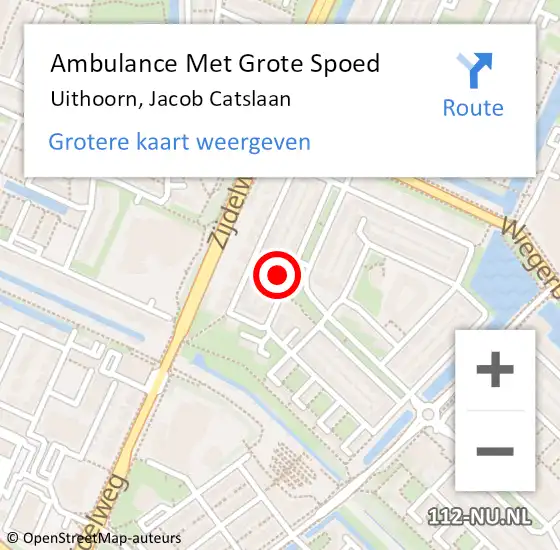 Locatie op kaart van de 112 melding: Ambulance Met Grote Spoed Naar Uithoorn, Jacob Catslaan op 3 mei 2024 13:29