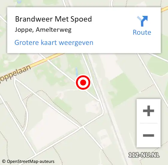 Locatie op kaart van de 112 melding: Brandweer Met Spoed Naar Joppe, Amelterweg op 3 mei 2024 13:54