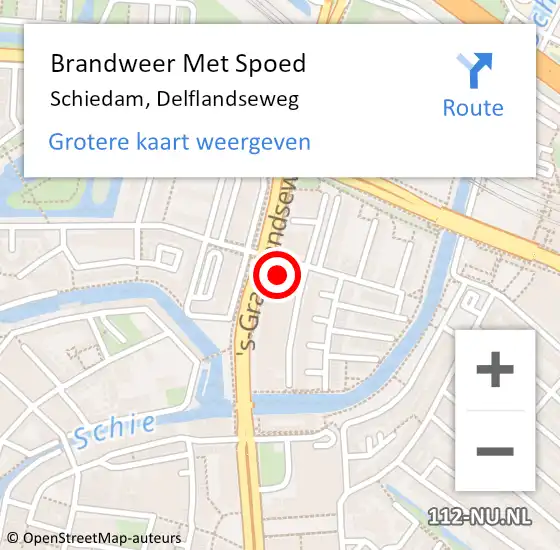 Locatie op kaart van de 112 melding: Brandweer Met Spoed Naar Schiedam, Delflandseweg op 3 mei 2024 14:13