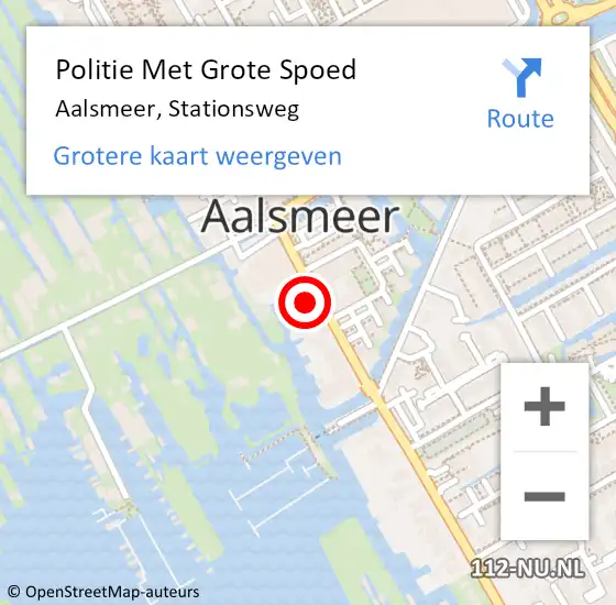 Locatie op kaart van de 112 melding: Politie Met Grote Spoed Naar Aalsmeer, Stationsweg op 3 mei 2024 14:18