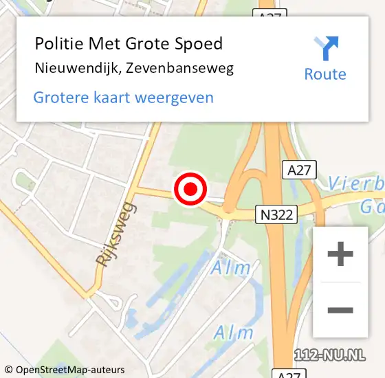 Locatie op kaart van de 112 melding: Politie Met Grote Spoed Naar Nieuwendijk, Zevenbanseweg op 3 mei 2024 14:42