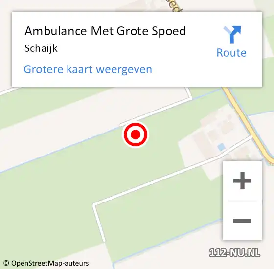Locatie op kaart van de 112 melding: Ambulance Met Grote Spoed Naar Schaijk op 3 mei 2024 14:46
