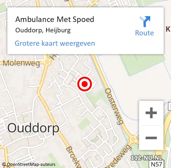 Locatie op kaart van de 112 melding: Ambulance Met Spoed Naar Ouddorp, Heijburg op 3 mei 2024 14:47