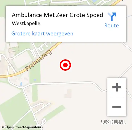 Locatie op kaart van de 112 melding: Ambulance Met Zeer Grote Spoed Naar Westkapelle op 3 mei 2024 15:08