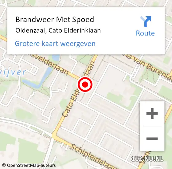 Locatie op kaart van de 112 melding: Brandweer Met Spoed Naar Oldenzaal, Cato Elderinklaan op 3 mei 2024 15:08