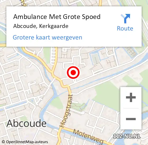 Locatie op kaart van de 112 melding: Ambulance Met Grote Spoed Naar Abcoude, Kerkgaarde op 3 mei 2024 15:28