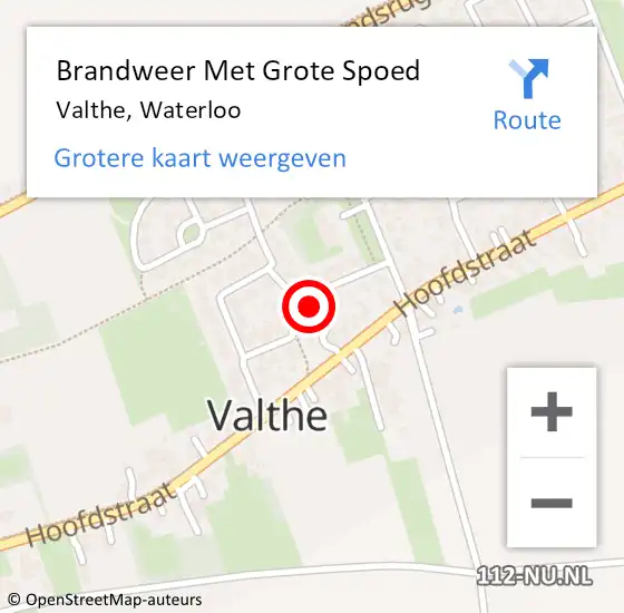 Locatie op kaart van de 112 melding: Brandweer Met Grote Spoed Naar Valthe, Waterloo op 3 mei 2024 15:28