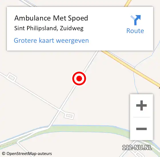 Locatie op kaart van de 112 melding: Ambulance Met Spoed Naar Sint Philipsland, Zuidweg op 4 oktober 2014 15:26