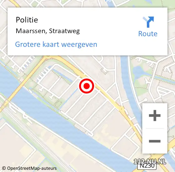 Locatie op kaart van de 112 melding: Politie Maarssen, Straatweg op 3 mei 2024 15:39