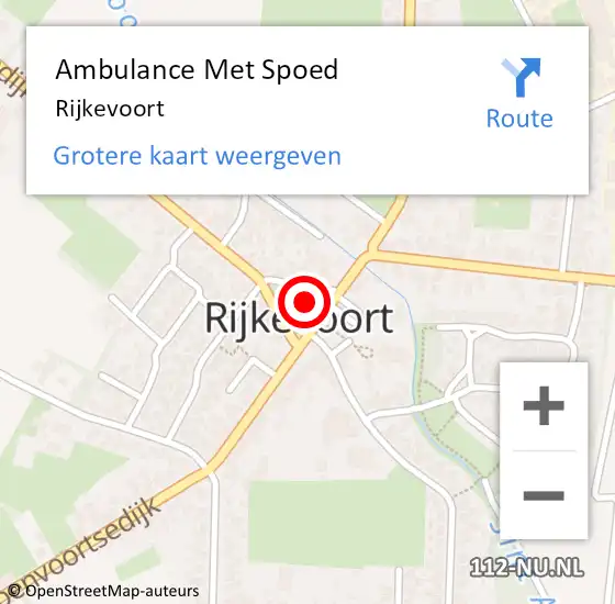 Locatie op kaart van de 112 melding: Ambulance Met Spoed Naar Rijkevoort op 3 mei 2024 15:42