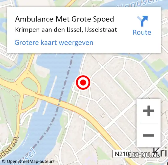 Locatie op kaart van de 112 melding: Ambulance Met Grote Spoed Naar Krimpen aan den IJssel, IJsselstraat op 3 mei 2024 15:57