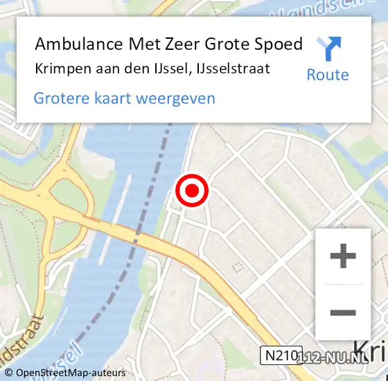 Locatie op kaart van de 112 melding: Ambulance Met Zeer Grote Spoed Naar Krimpen aan den IJssel, IJsselstraat op 3 mei 2024 15:59