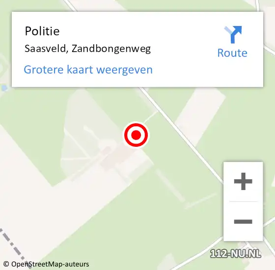 Locatie op kaart van de 112 melding: Politie Saasveld, Zandbongenweg op 3 mei 2024 16:00