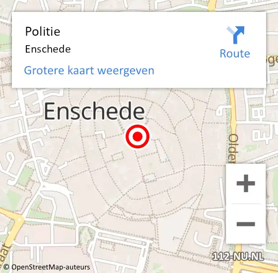 Locatie op kaart van de 112 melding: Politie Enschede op 3 mei 2024 16:20