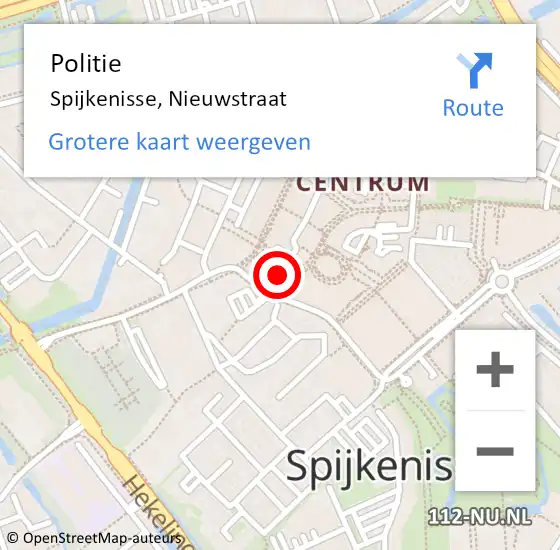 Locatie op kaart van de 112 melding: Politie Spijkenisse, Nieuwstraat op 3 mei 2024 16:22