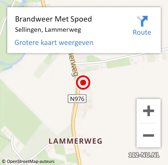 Locatie op kaart van de 112 melding: Brandweer Met Spoed Naar Sellingen, Lammerweg op 3 mei 2024 16:27