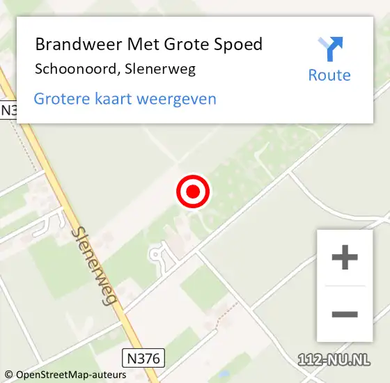Locatie op kaart van de 112 melding: Brandweer Met Grote Spoed Naar Schoonoord, Slenerweg op 3 mei 2024 16:39