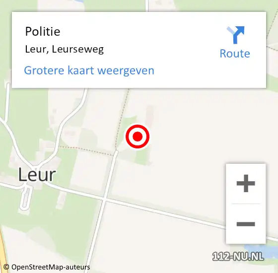 Locatie op kaart van de 112 melding: Politie Leur, Leurseweg op 3 mei 2024 16:42
