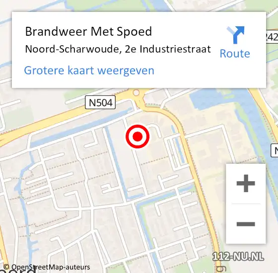 Locatie op kaart van de 112 melding: Brandweer Met Spoed Naar Noord-Scharwoude, 2e Industriestraat op 3 mei 2024 16:52