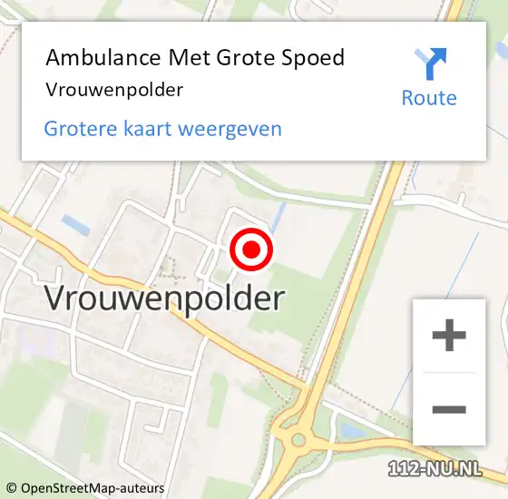 Locatie op kaart van de 112 melding: Ambulance Met Grote Spoed Naar Vrouwenpolder op 3 mei 2024 17:24