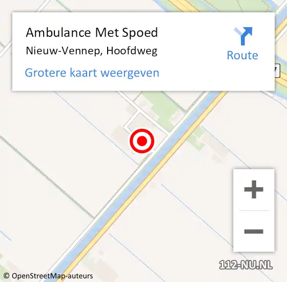 Locatie op kaart van de 112 melding: Ambulance Met Spoed Naar Nieuw-Vennep, Hoofdweg op 3 mei 2024 18:03