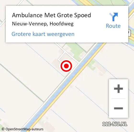 Locatie op kaart van de 112 melding: Ambulance Met Grote Spoed Naar Nieuw-Vennep, Hoofdweg op 3 mei 2024 18:06