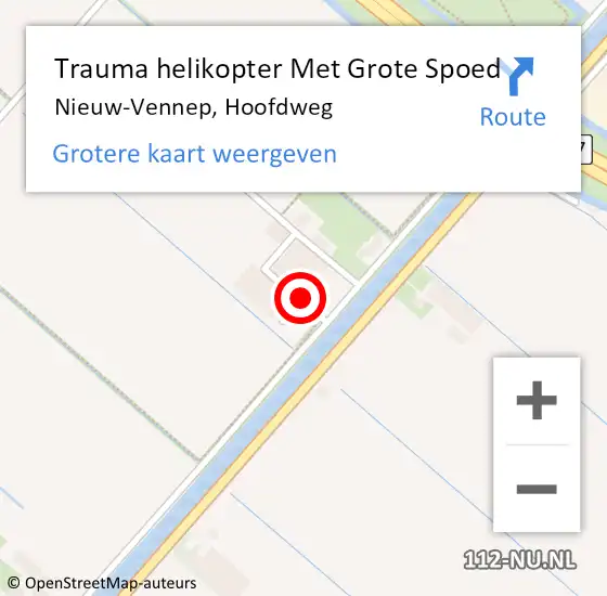 Locatie op kaart van de 112 melding: Trauma helikopter Met Grote Spoed Naar Nieuw-Vennep, Hoofdweg op 3 mei 2024 18:08