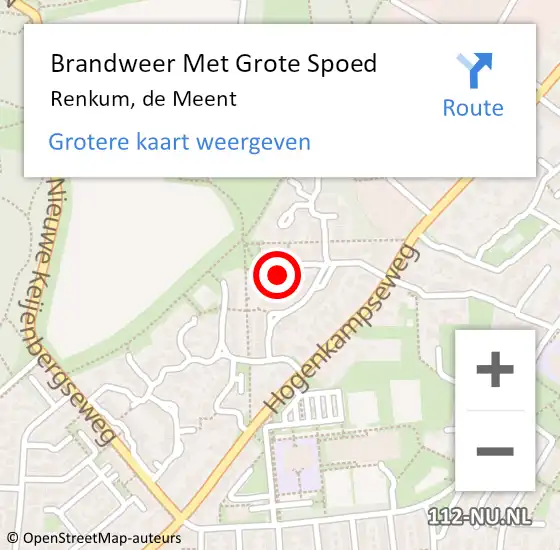 Locatie op kaart van de 112 melding: Brandweer Met Grote Spoed Naar Renkum, de Meent op 3 mei 2024 18:41