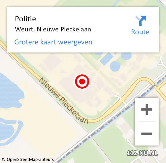 Locatie op kaart van de 112 melding: Politie Weurt, Nieuwe Pieckelaan op 3 mei 2024 19:15