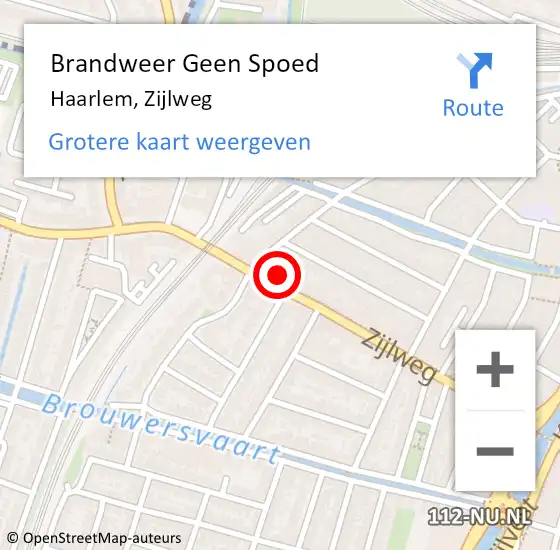 Locatie op kaart van de 112 melding: Brandweer Geen Spoed Naar Haarlem, Zijlweg op 3 mei 2024 19:28