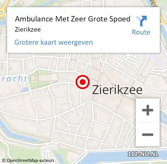 Locatie op kaart van de 112 melding: Ambulance Met Zeer Grote Spoed Naar Zierikzee op 3 mei 2024 19:40