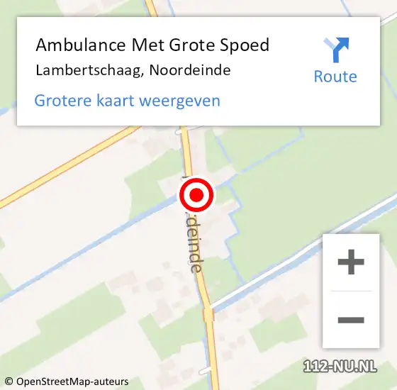 Locatie op kaart van de 112 melding: Ambulance Met Grote Spoed Naar Lambertschaag, Noordeinde op 4 oktober 2014 15:53