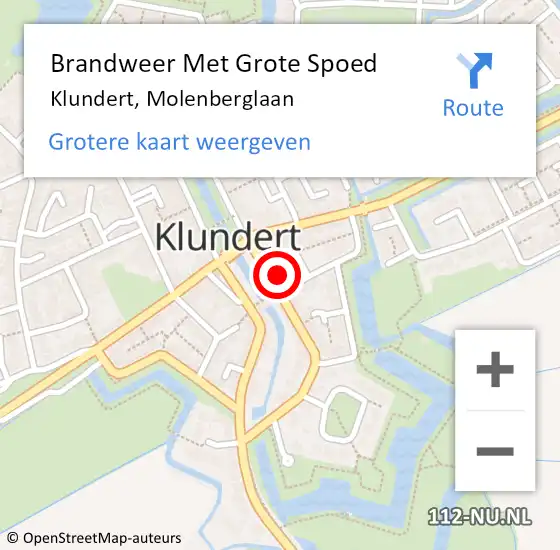 Locatie op kaart van de 112 melding: Brandweer Met Grote Spoed Naar Klundert, Molenberglaan op 3 mei 2024 19:48