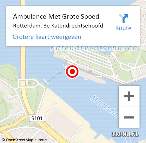 Locatie op kaart van de 112 melding: Ambulance Met Grote Spoed Naar Rotterdam, 3e Katendrechtsehoofd op 3 mei 2024 20:53