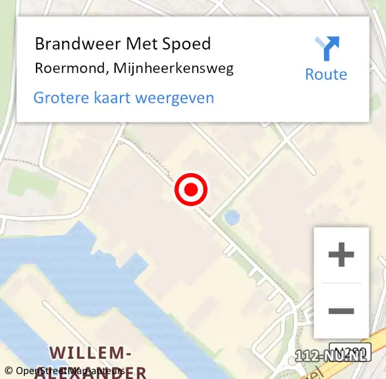 Locatie op kaart van de 112 melding: Brandweer Met Spoed Naar Roermond, Mijnheerkensweg op 3 mei 2024 21:12