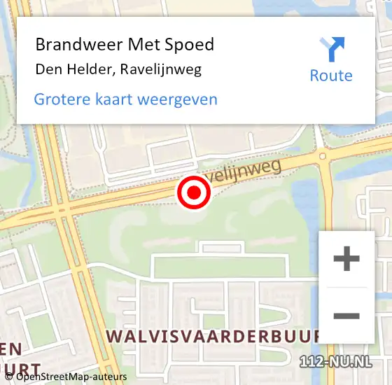 Locatie op kaart van de 112 melding: Brandweer Met Spoed Naar Den Helder, Ravelijnweg op 3 mei 2024 21:14
