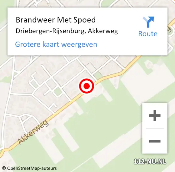 Locatie op kaart van de 112 melding: Brandweer Met Spoed Naar Driebergen-Rijsenburg, Akkerweg op 3 mei 2024 21:55
