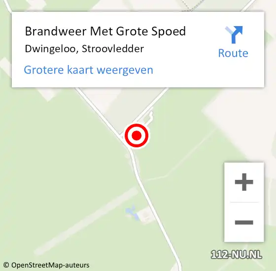 Locatie op kaart van de 112 melding: Brandweer Met Grote Spoed Naar Dwingeloo, Stroovledder op 3 mei 2024 22:14