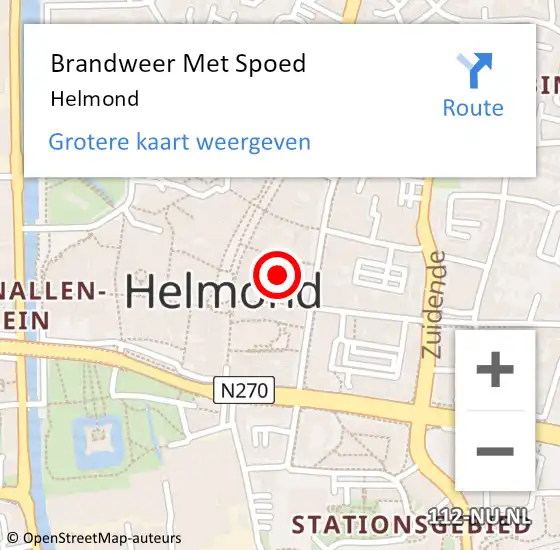 Locatie op kaart van de 112 melding: Brandweer Met Spoed Naar Helmond op 3 mei 2024 23:07